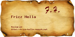 Fricz Hella névjegykártya